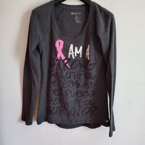 Ladies SZ XS Ideology Breast Cancer Graphic T-Shirt